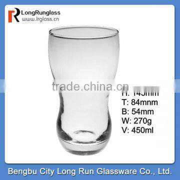 LongRun 450ml latest unique design unbreakable drinking beer glass cup water glass hloder cups