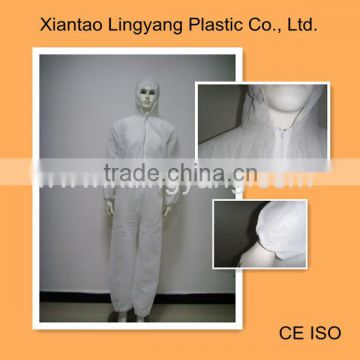 Disposable Waterproof Safety Coverall Uniform White