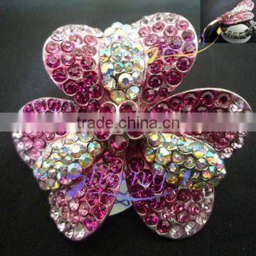 stretch rings with colored rhinestone