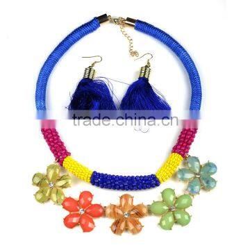 Colorful Necklace And Earrings Set Top Selling Gold Jewellery Designs Photos photo-2