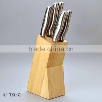 Wholesale 5pcs sandwich handle cheap kitchen knife set with wooden block