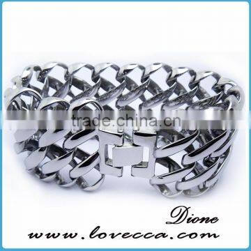 Men's gothic silver skull stainless steel cuff bangle