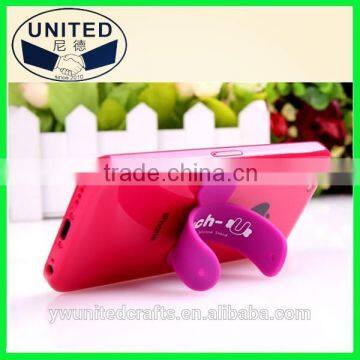 Practical promotional gift sticky one touch u silicone mobile phone stand