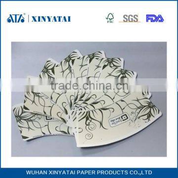 Wholesale PE coated paper cup fan/paper cup blank/paper cup sheet with flex printing