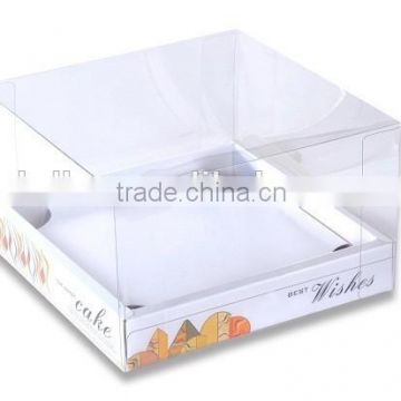 custom made decorative clear plastic cake box with printing