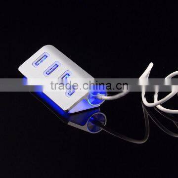 High-end Mini Silver Metal 4 Ports 2.0 USB Hub Aluminium photo-4