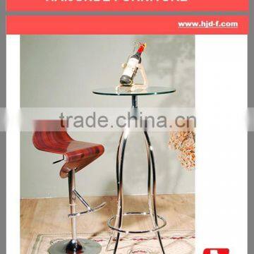 simple round bar table with chrome four legs