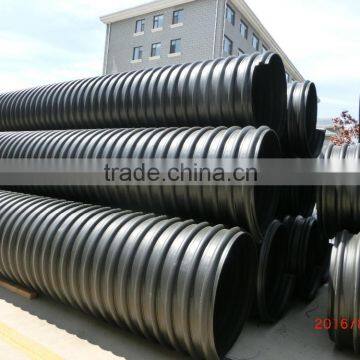 large diameter steel belt reinfoced corrugated pe pipe for drainage