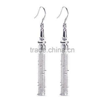 Unique design tassels design beads jewelry elegant sliver plated earring for women girls