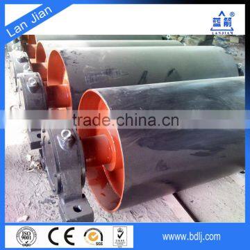 China manufacturer DTII, TD75 cartbon steel flat conveyor belt pulley