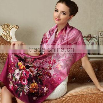 flower,printed,Printed Pattern and Medium Style of Length 100% silk scarf