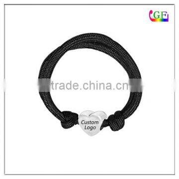 Customized OEM heart bead woven bracelet