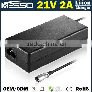 21V 2A Li-ion Battery Charger 100-240V 50-60Hz Charger 21V 2A Lithium Battery Charger