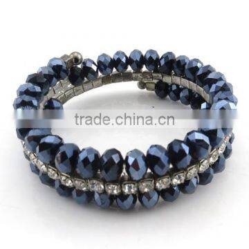 Winter style sapphire CCB bead stretch bracelet