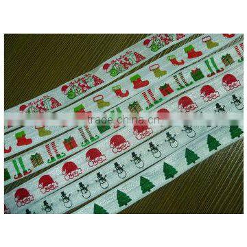 High Quality Christmas Printed Elastic Fold Over as Hair Accessories