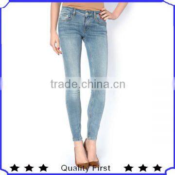 Fashion lady skinny jeans with high quality SHK166 lady skinny jeans