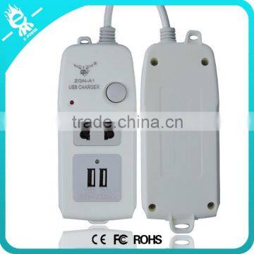 extension wall electrical switch usb socket power strip with 2 usb port output