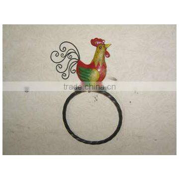 Hanging Wall Metal rooster Towel ring For Bathroom Usage