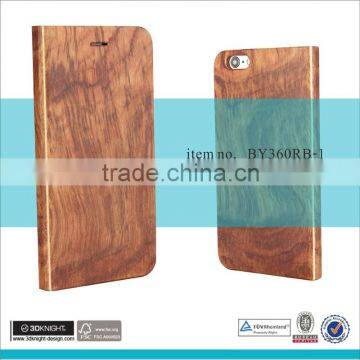 mobile phone wood flip aramid case hard case for iPhone 6 , for iphone wooden flip stand case, for iPhone 6 plus flip case
