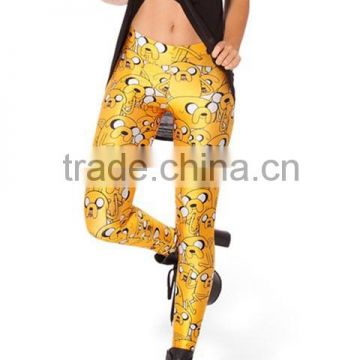 Bright color Fashion leggings , cartoon printed fitness leggings outfits for sale