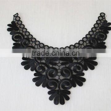 Fashion Neckline Design Embroidery Guipure Lace Collar Black Applique photo-2