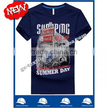 Discharging Printed Round-collar Men's T-shirts