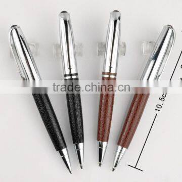 Promotional items PU leather metal pen customised logo New model ball pen