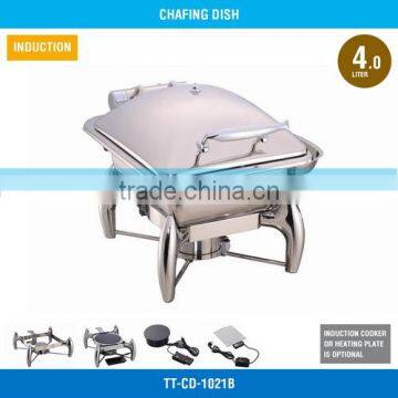 Induction Chafing Dish - 4 L, Stainless Steel Cover, Mechanical Hinge, TT-CD-1021B