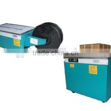 low type strapping machine for pack carton box by suing pp belt