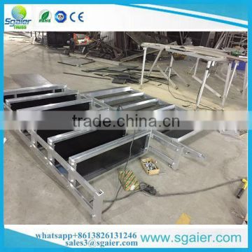 aluminum portable folding stage 6 step stairs with square legs