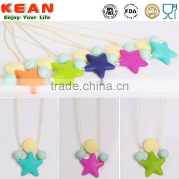 Safety Material Make Teething Necklace Silicone Baby Chewable Pendants photo-5