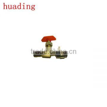 high quality gate valve size M1/4"*1/4 M1/4"*M1/8" , brass gate valve with red rein