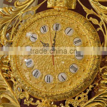 Onyx Tube Antique Grandfather Clock, Copper Mounted Clock, 24K Gold Pendulum Decorated Clock photo-3