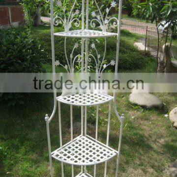 Decorative 4-tier garden triangle corner shelf