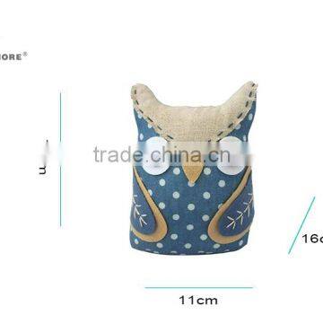 Store More Stone Filling Cute Owl Spot Blue Door Stopper photo-2