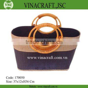 Shopping handmade bag with fabric inside for women