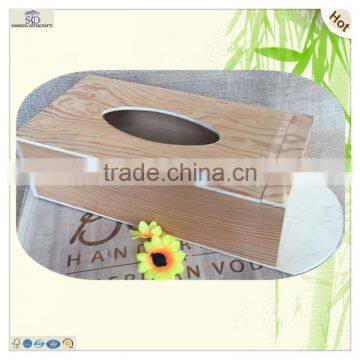 Natural 10 cm Wide Rectangle Sliding Lid Hanging Wood Tissue Box photo-4