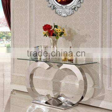 F286 Cheap Hallway Console Table Modern Glass Console Table photo-2
