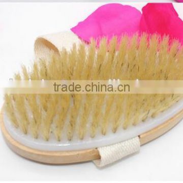 cy305 Bath Body Brush, 100% All Natural Boar Bristle Wooden Handle & band fixed Bristles brush