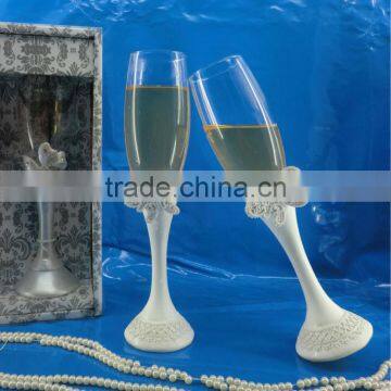 2014 nice butterfly with toasting flutes party supply wedding decoration