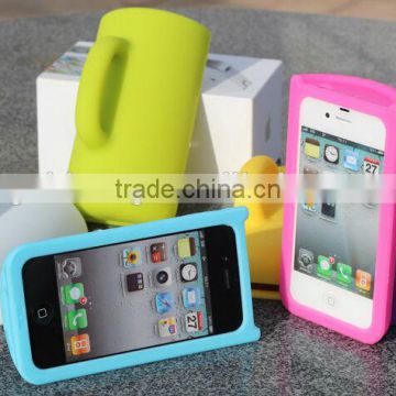 New Fashion CUP Stander Silicone Protective Case Design for iPhone4 4S