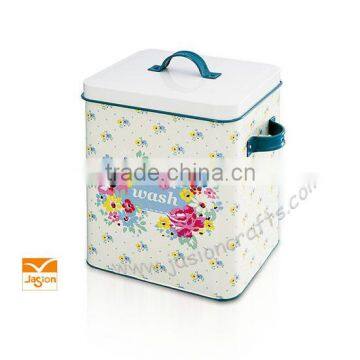 Decorative metal storage tin Lanudry and Food Container