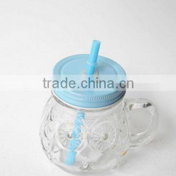 Snow Man Shape Small Glass Beverage Water Mug With Pipe photo-2