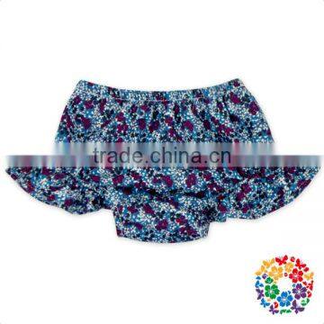 Hot Sale Sweet Summer Baby Blue Floral Ruffle Cotton Bloomers photo-2