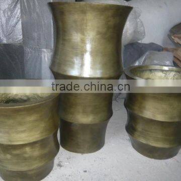 Golden Fiberglass Planter Flowerpot photo-3