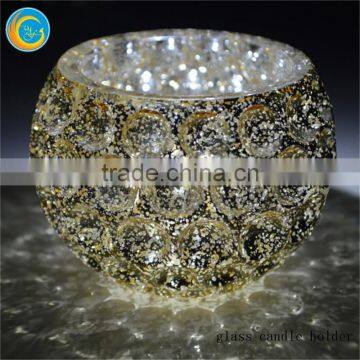 Elliptical Broken Silver Plating Glass Candle Holder photo-6