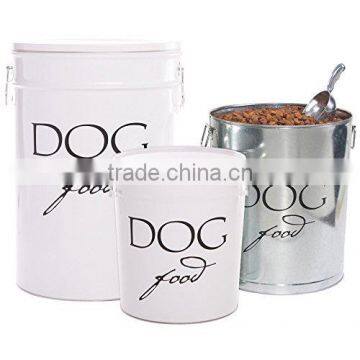 Wholesale galvanized metal pet food storage box with shovel