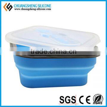 Transparent silicone folding lunch box, silicone case, portable box