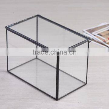 Garden Decoration Geometric Glass Terrarium / Cube / Handmade Glass Plant Flower Pot for Indoor Garden photo-6