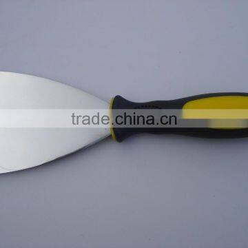 paint scraper with rubber handle, mirror polished blade, for construction work